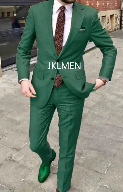 2023 Men's Suit   Handsome Casual 2 Piece Suit For Men Wedding Tuxedos Notched Lapel Groomsmen  Business  Prom Blazer Classic Tailored Men Suit Store Store  EBOYGIFTS