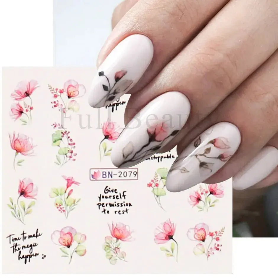 1Pc Spring 3D Nail Sticker And Water Decal Flower Leaf Cherry Blossoms Simple Floral DIY Slider For Manicuring Decorations Tips Shop5370096 Store  EBOYGIFTS