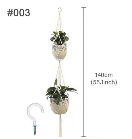 Gardening Macrame Plant shelves Hanging Basket Outdoor Hanger Rope Cotton Linen Flower pot Net  Courtyard Wall Hanging Decor  