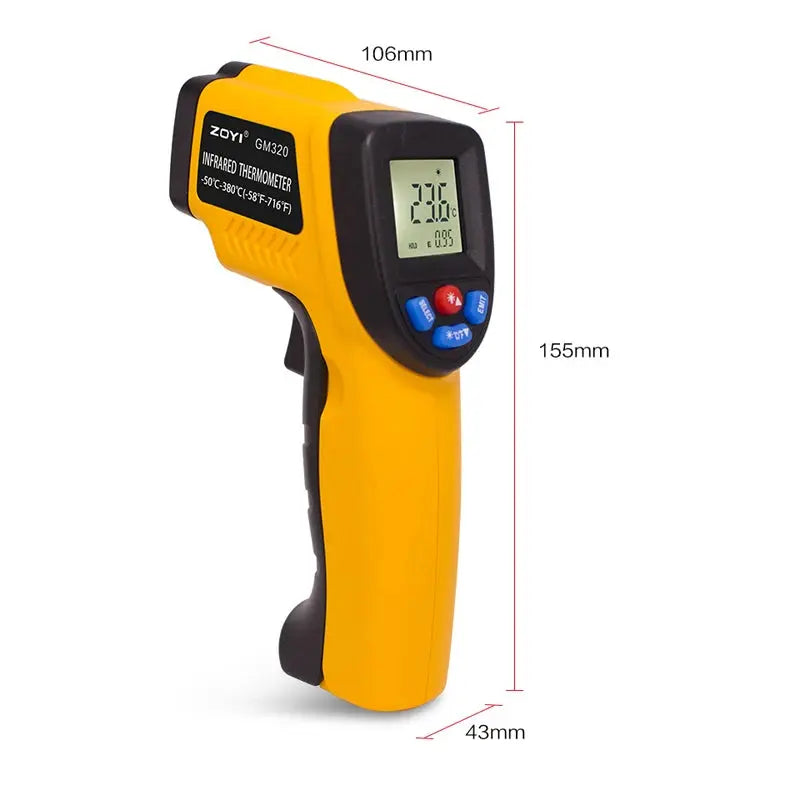 Digital Infrared Thermometer Laser Temperature Meter Non-contact Pyrometer Imager Hygrometer IR Termometro Color LCD Light Alarm SNAKOL Global Store