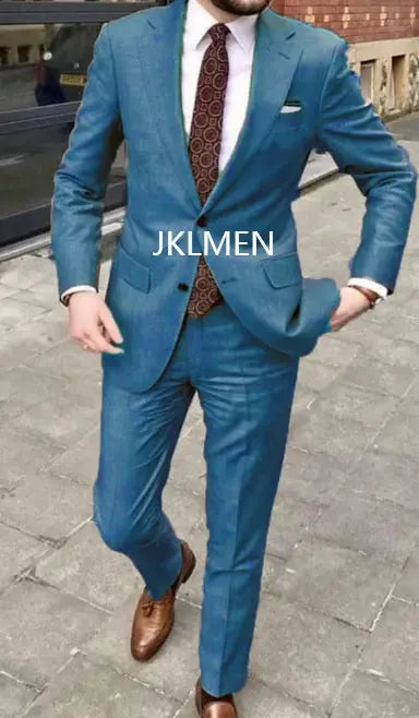 2023 Men's Suit   Handsome Casual 2 Piece Suit For Men Wedding Tuxedos Notched Lapel Groomsmen  Business  Prom Blazer Classic Tailored Men Suit Store Store  EBOYGIFTS