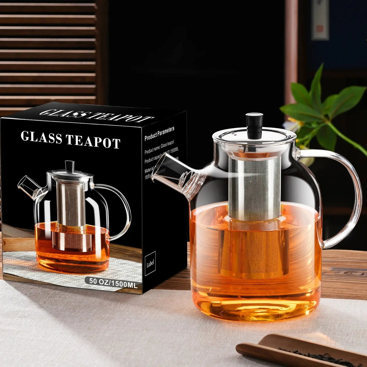 1800ML Home And Kitchen Transparent Glass Water Jug Camping Water Bottle Cold Coffee Pot Coffeeware Teaware Drink ItemsKettle - eboygifts