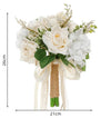 Yannew Rustic Wedding Bouquets for Bride White Champagne Artificial Roses Flowers Bridal Holding Bouquet for Wedding Decoration Yannew Official Store