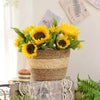 Straw Weaving Flower Plant Pot Basket Grass Planter Basket Indoor Outdoor Flower Pot Cover Plant Containers for Plantable Plants  