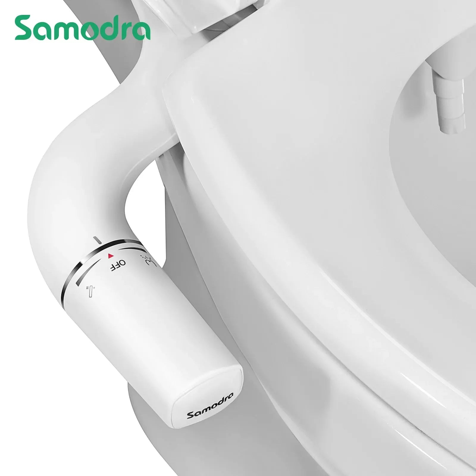 SAMODRA Bidet Attachment Ultra-Slim Toilet Seat Attachment Dual Nozzle Bidet Adjustable Water Pressure Non-Electric Ass Sprayer  