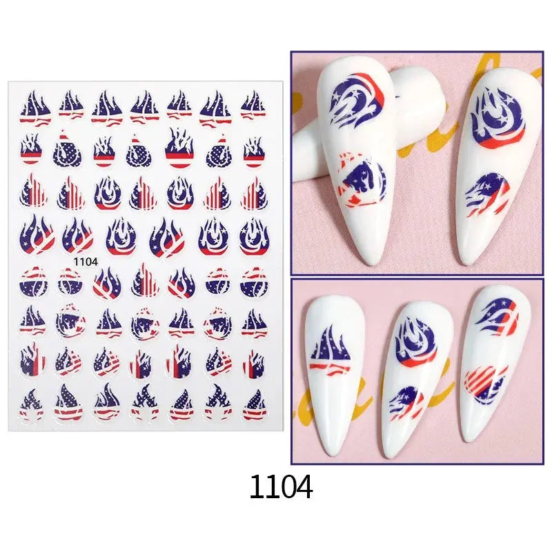 Football Game South America Brazil CHile Peru Argentina Colombia Uruguay Nail Sticker Cheering Design Soccer Fans Nail Flag  