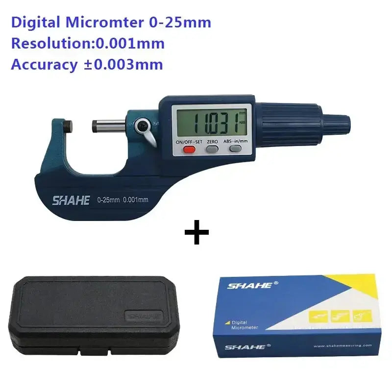 0.001 mm Electronic Outside Micrometer 0-25 mm With Extra Large LCD Screen Digital Micrometer Electronic Digital Caliper Gauge Shahe Official Store  EBOYGIFTS