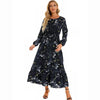 2023 Sping Summer Bohemian Women Maxi Dress Casual Long Sleeve High Waist Beach Woman Chiffon Dresses Floral Vestidoes Mujer New  