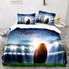 American Football Duvet Cover Set 3D Sports Rugby Player Polyester Comforter Cover for Men Teens Boy Kid Bedding Set King Queen  