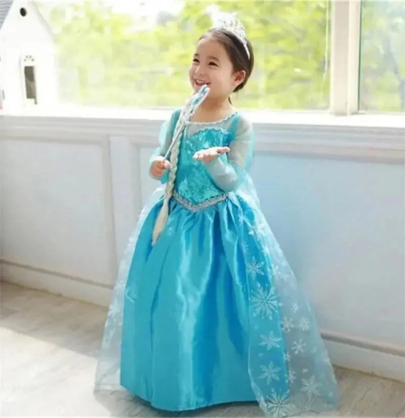 Girls Snow Queen Elsa Kids Costumes For Girls 2023 Carnival Party Prom Gown Robe-Playing Children Clothing Princess Dress NNJXD Official Store  EBOYGIFTS