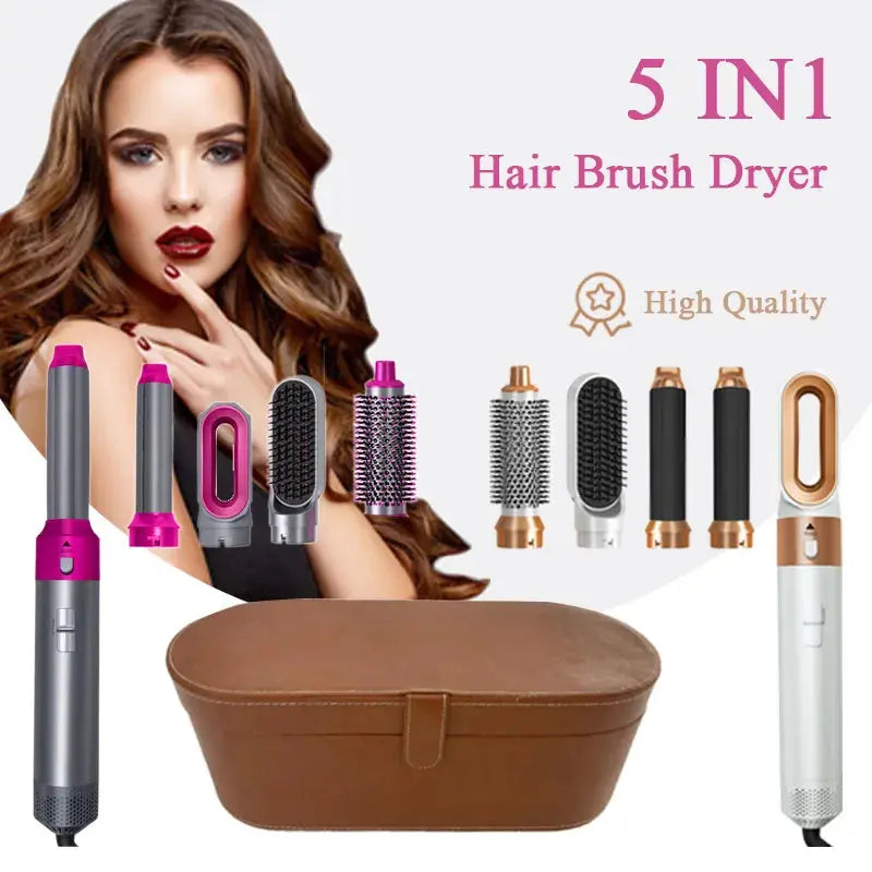 5 in 1 Hair Dryer Hot Comb Set Professional Curling Iron Hair Straightener Styling Tool For Dyson Airwrap Hair Dryer Household XMSJ Hair Styling Store