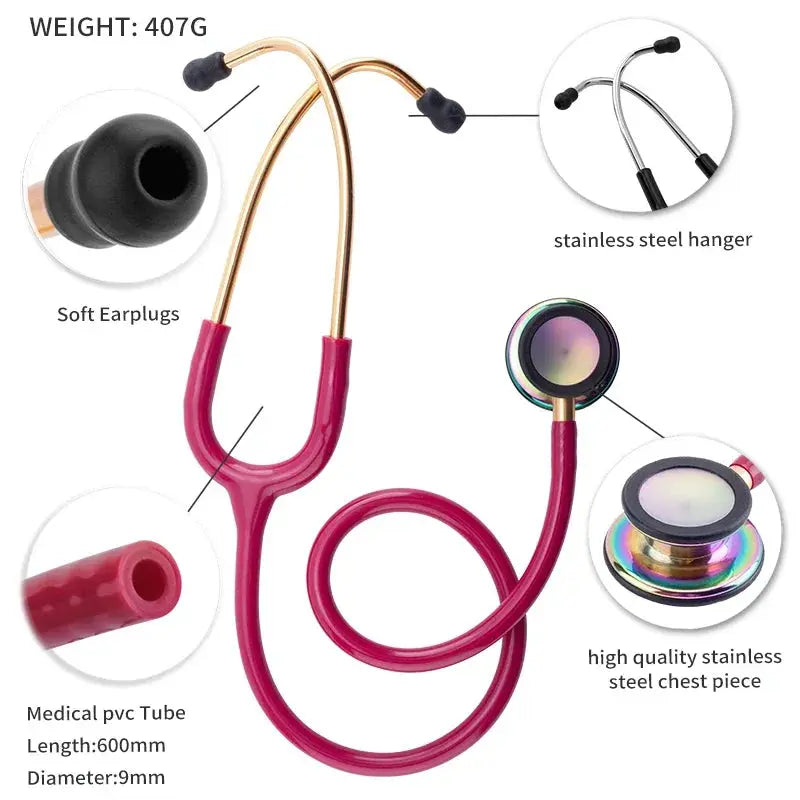 Double Sided Stethoscope Portable Professional Cardiology Stethoscope Medical Equipment Nurse Doctor Stethoscope Equipo Medico XceeFit Official Store