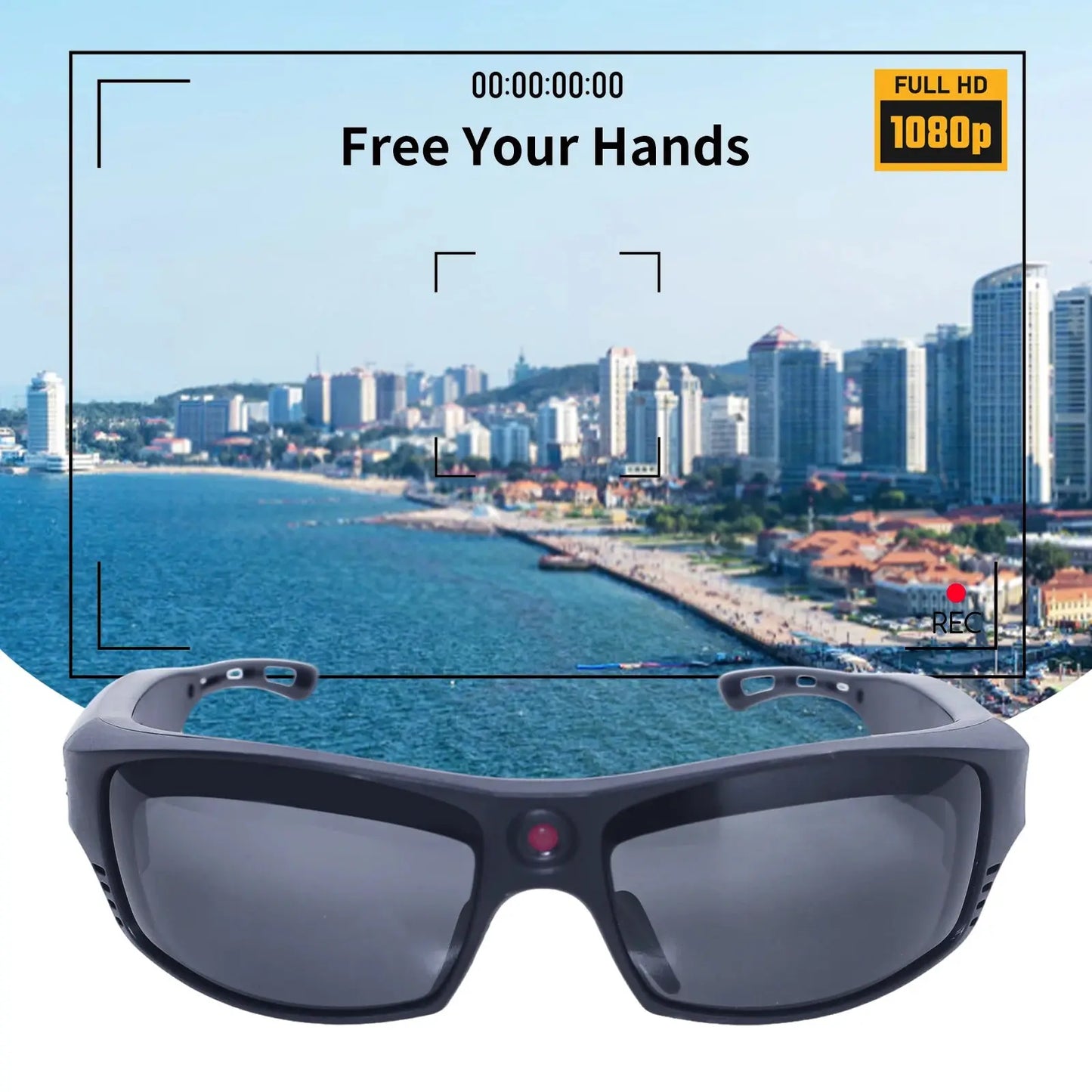 1080P Mini Camera Video Glasses Recording Sport Sunglasses With Wireless BT5.0 Speakers Call Action Camera Music Smart Glasses - eboygifts