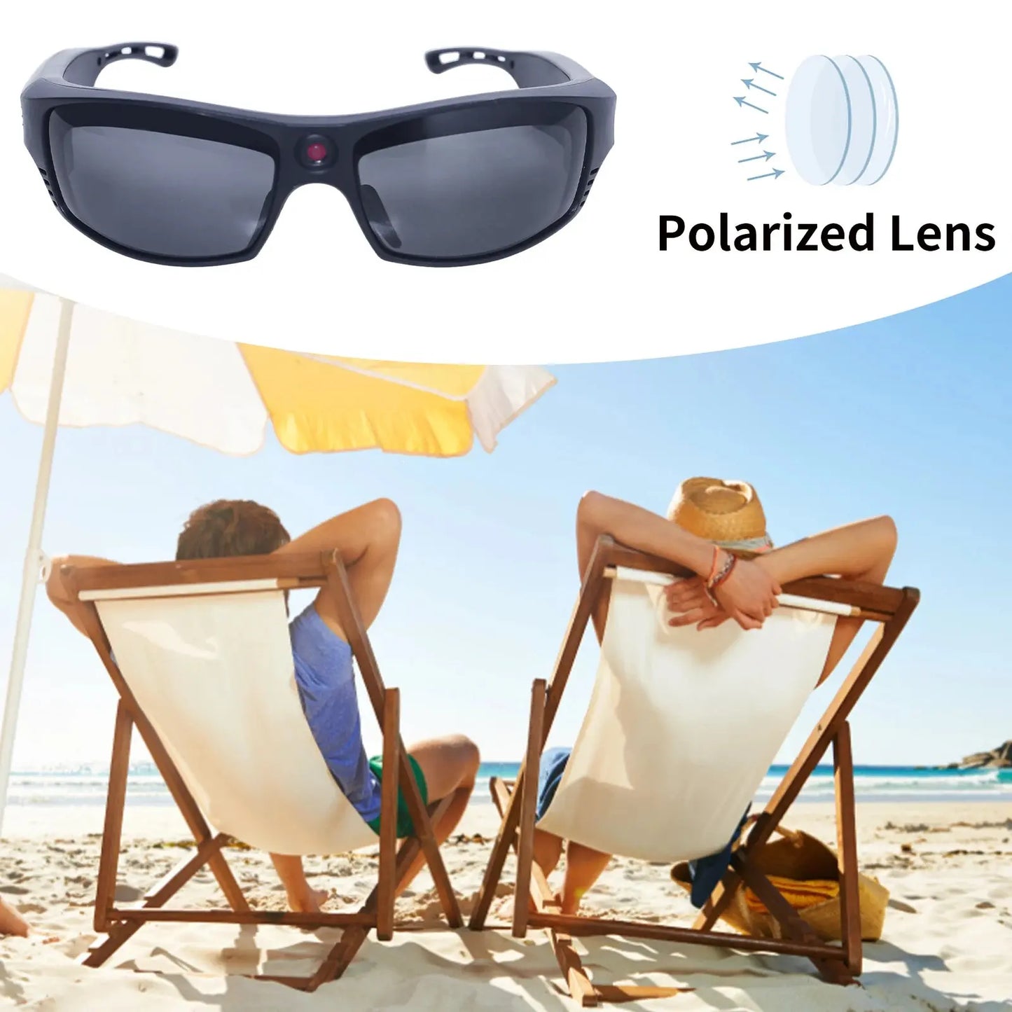 1080P Mini Camera Video Glasses Recording Sport Sunglasses With Wireless BT5.0 Speakers Call Action Camera Music Smart Glasses - eboygifts