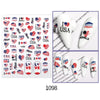 Football Game South America Brazil CHile Peru Argentina Colombia Uruguay Nail Sticker Cheering Design Soccer Fans Nail Flag  