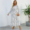 2023 Sping Summer Bohemian Women Maxi Dress Casual Long Sleeve High Waist Beach Woman Chiffon Dresses Floral Vestidoes Mujer New  