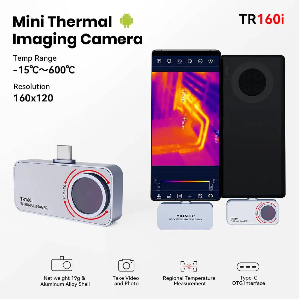 MILESEEY Thermal Camera Android TR160i TR256i 256x192 Infrared Thermal Imager for Phone, Panel PCB Circuit Repair Tool MiLESEEY Official Store  EBOYGIFTS