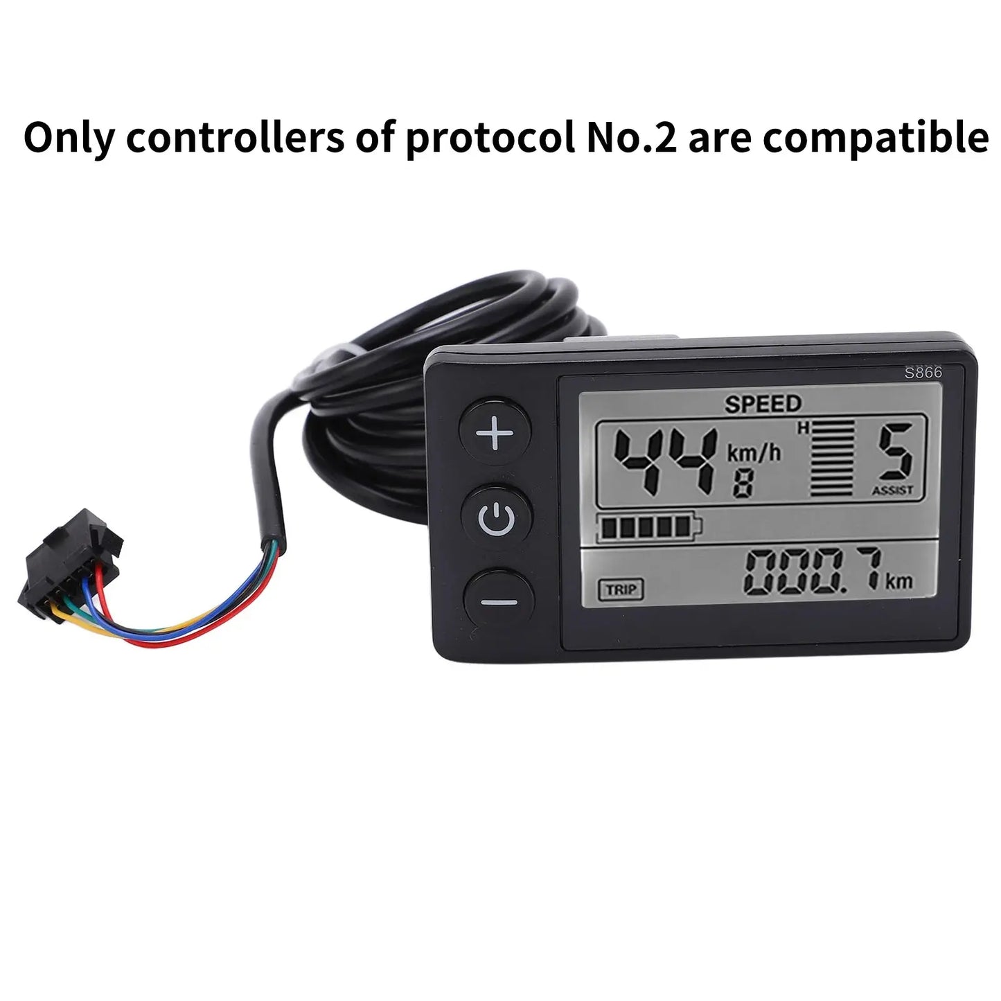 24V 36V 48V Waterproof SM LCD Display S866 Controller Panel Dashboard Electric Bike Display for Electric E-bike Scooter Tools  