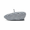 SIMONE Gingham Beret Hat In Black  