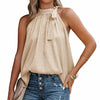 Halter Lacing Chiffon Blouses - EBOYGIFTS LLC Blouse Champagne-S Halter Lacing Chiffon Blouses