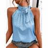 Halter Lacing Chiffon Blouses - EBOYGIFTS LLC Blouse Blue-L Halter Lacing Chiffon Blouses