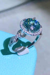 2 Carat Moissanite Emerald Green Ring - 925 Sterling Silver