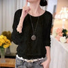 Women Long Sleeve Chiffon Lace Blouse Spring Autumn Elegant New Tops - EBOYGIFTS LLC women Attire 511-BLACK-M Women Long Sleeve Chiffon Lace Blouse Spring Autumn Elegant New Tops