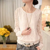 Women Long Sleeve Chiffon Lace Blouse Spring Autumn Elegant New Tops  