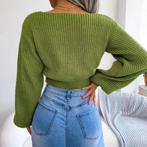 Bow Knit Pullovers Sweater  