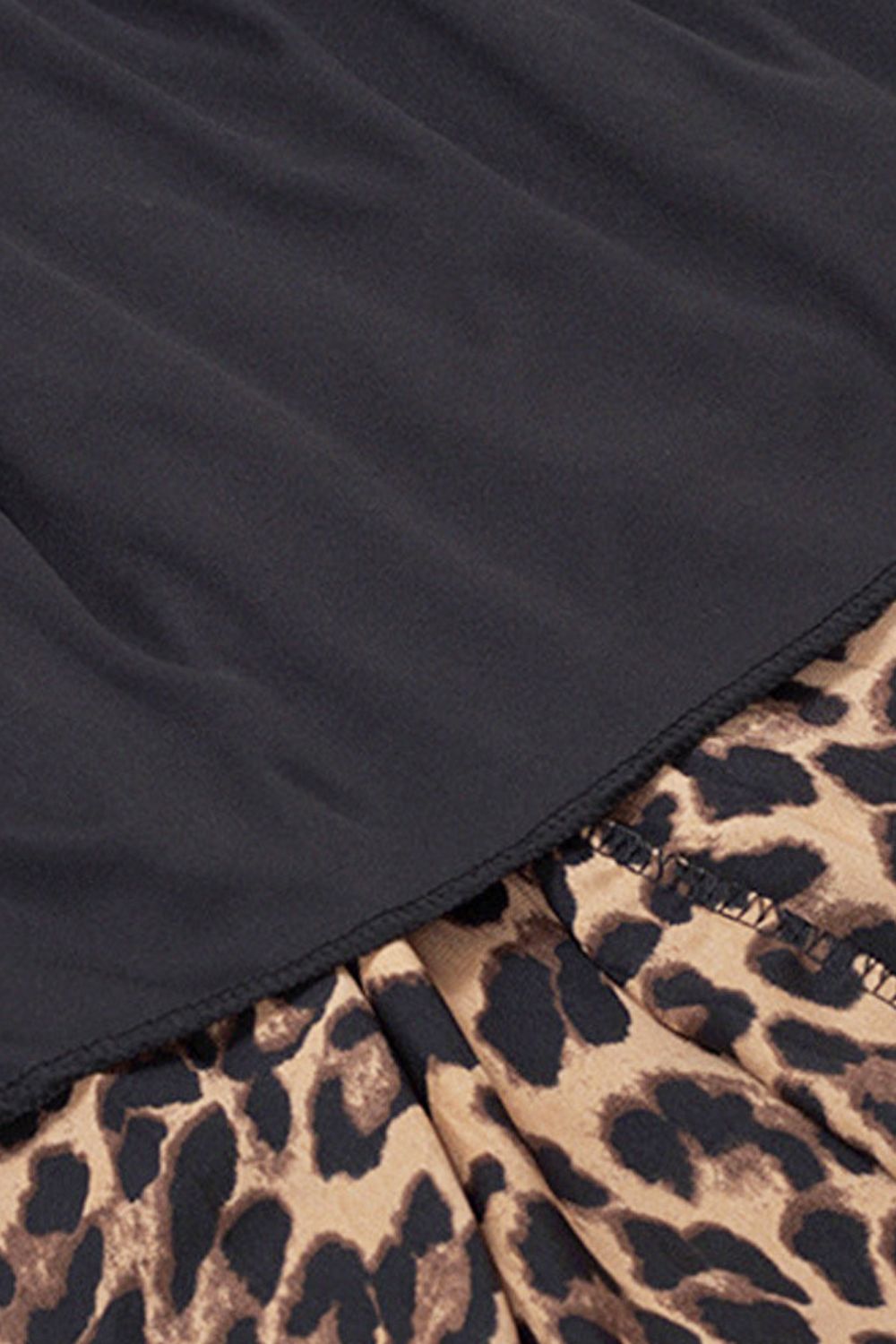 Plus Size Leopard Elastic Waist Midi Skirt  