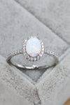 Opal 925 Sterling Silver Halo Ring  