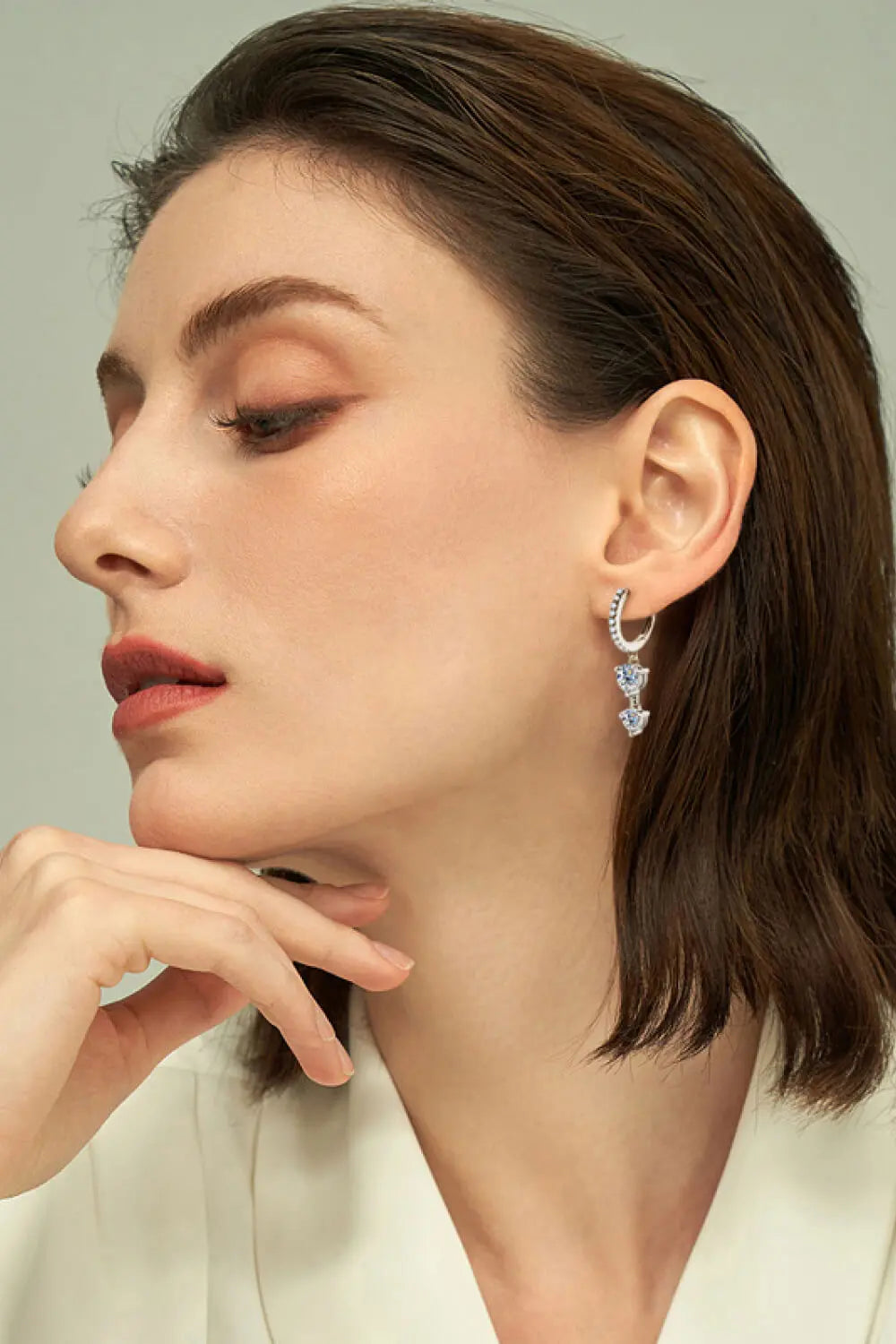 Adored Be The One Moissanite Drop Earrings  