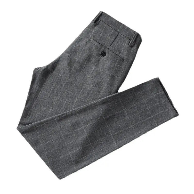 Men's Casual Business Plaid Trousers  