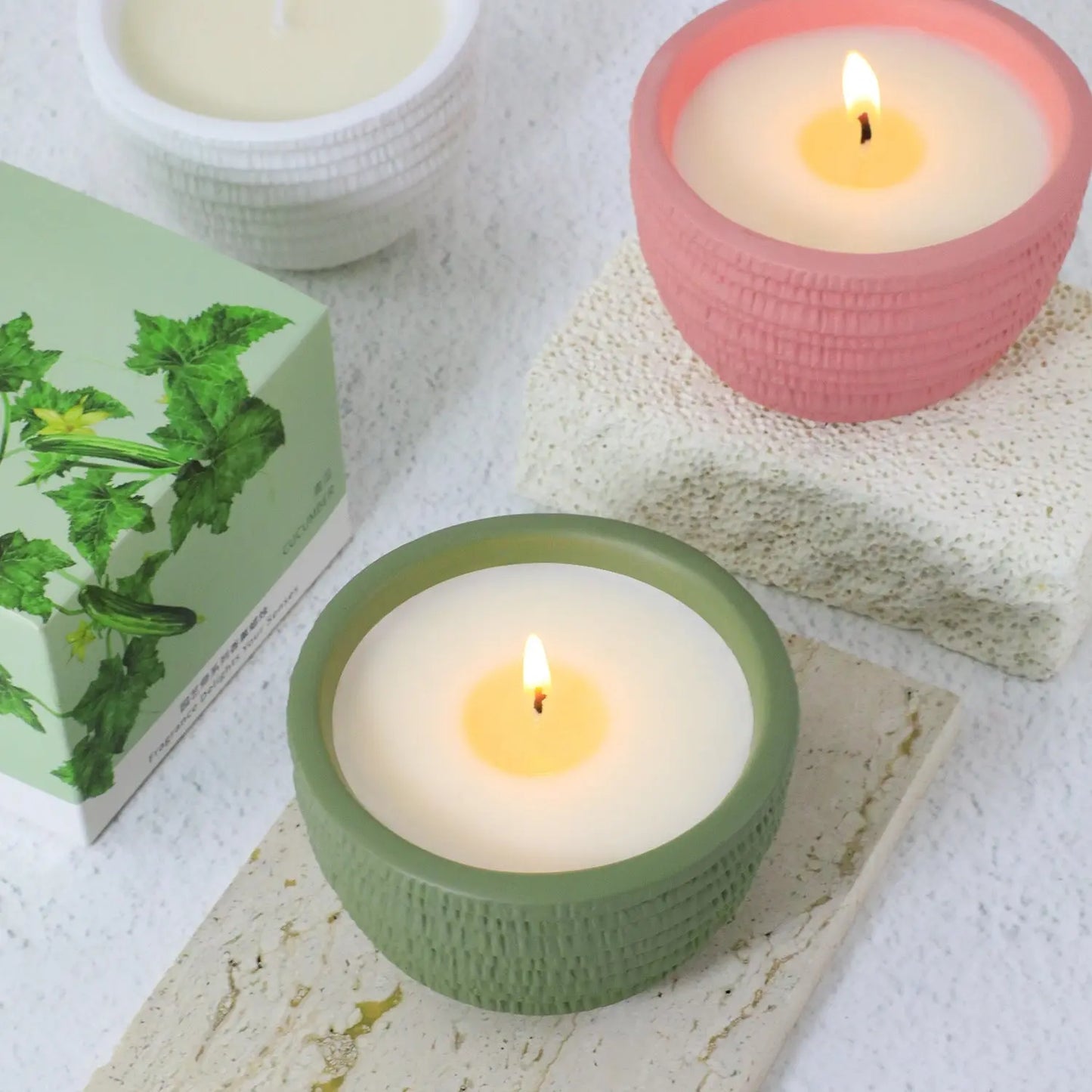 1 00g Smokeless Scented Aromatic Candles Cement Cup Natural Soy Wax Scented Candles With Essential Oils Wedding Decorative Candle  