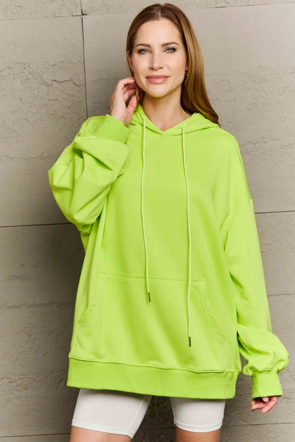 Full Size Drawstring Long Sleeve Hoodie  