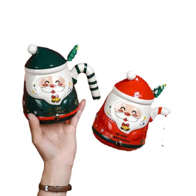 Creative Cartoon Santa Claus Cup Ceramic Cup Christmas Holiday Gift Hand-painted Water Cup Souvenir Mug  