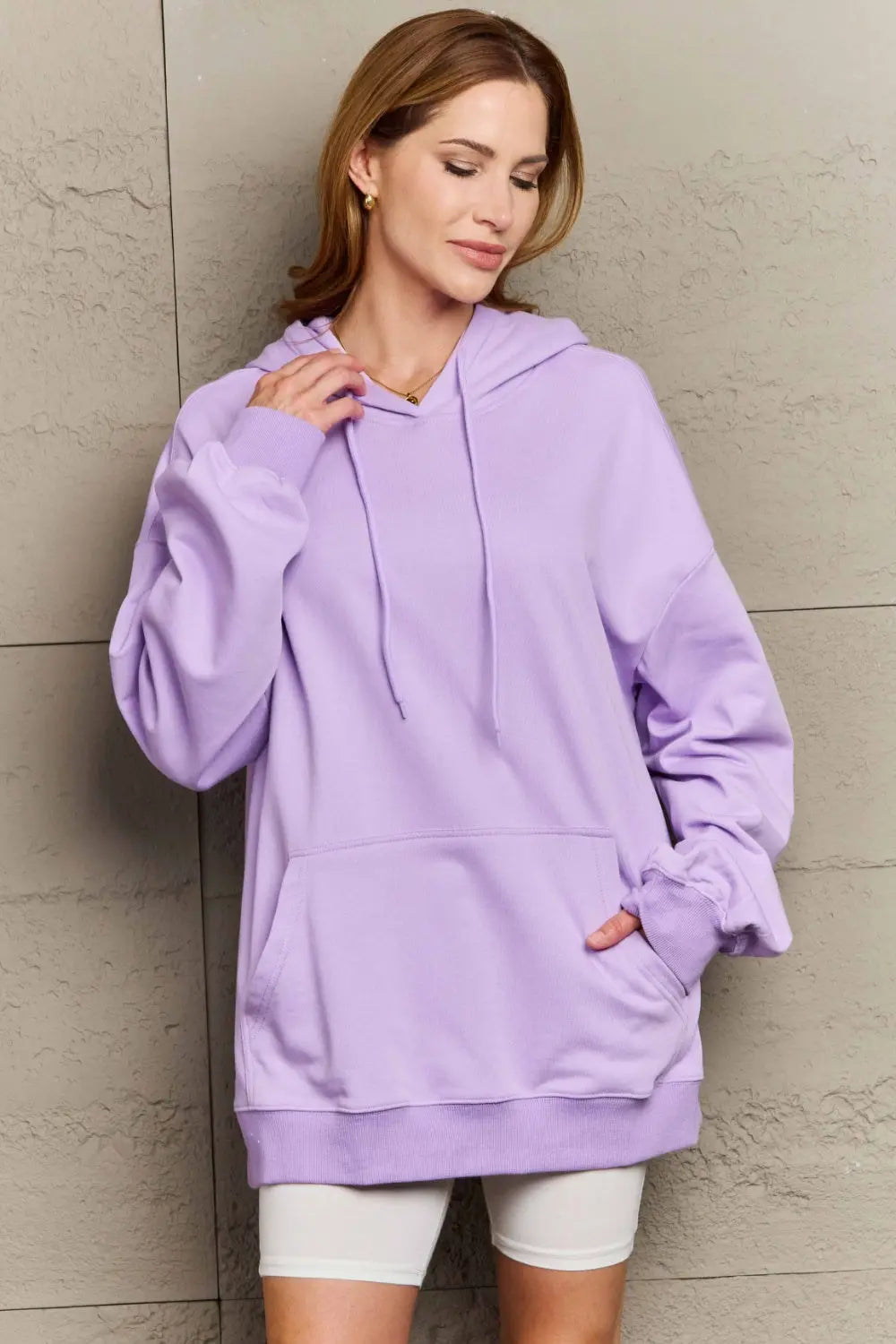 Full Size Drawstring Long Sleeve Hoodie  