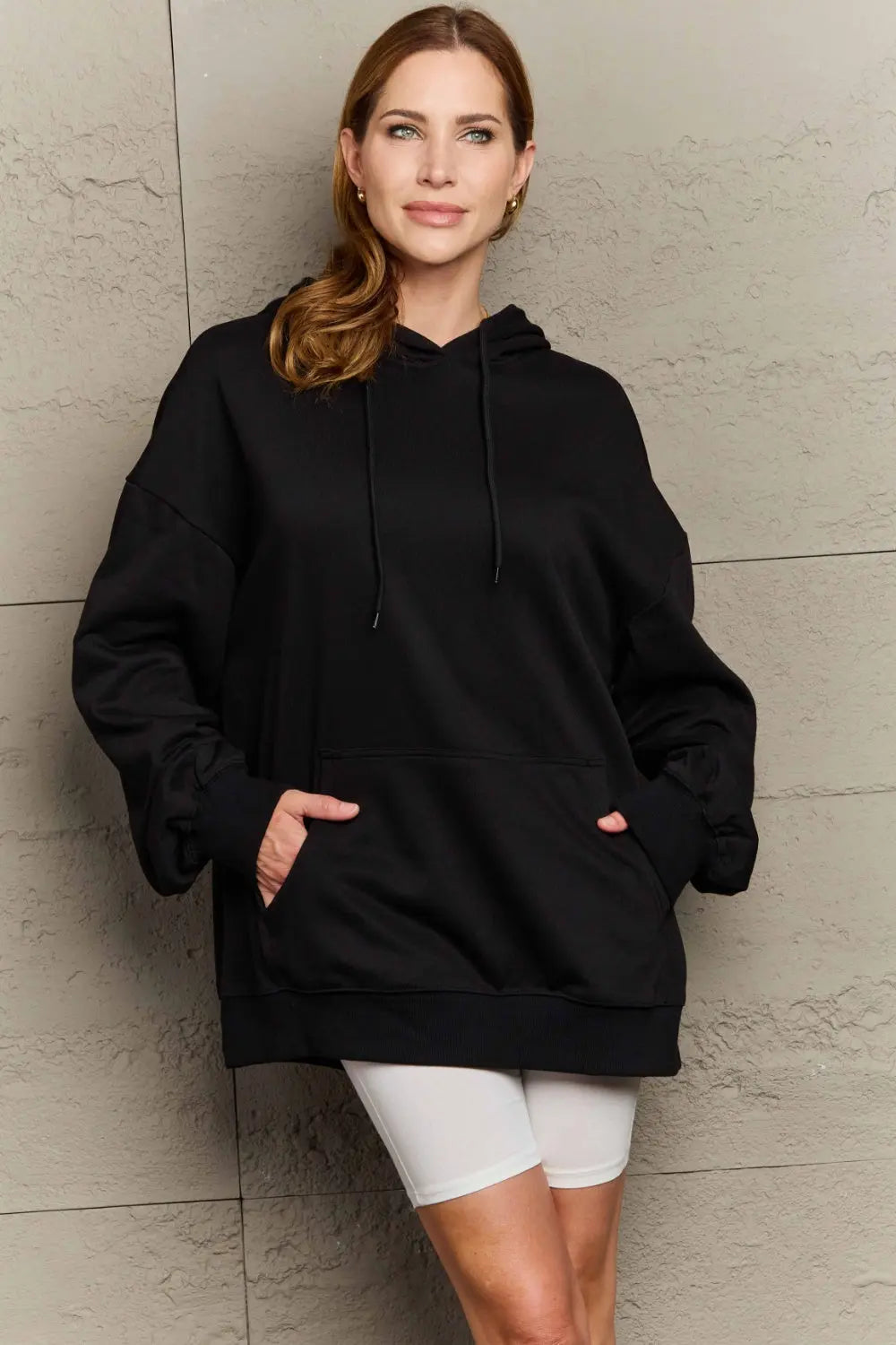 Full Size Drawstring Long Sleeve Hoodie  