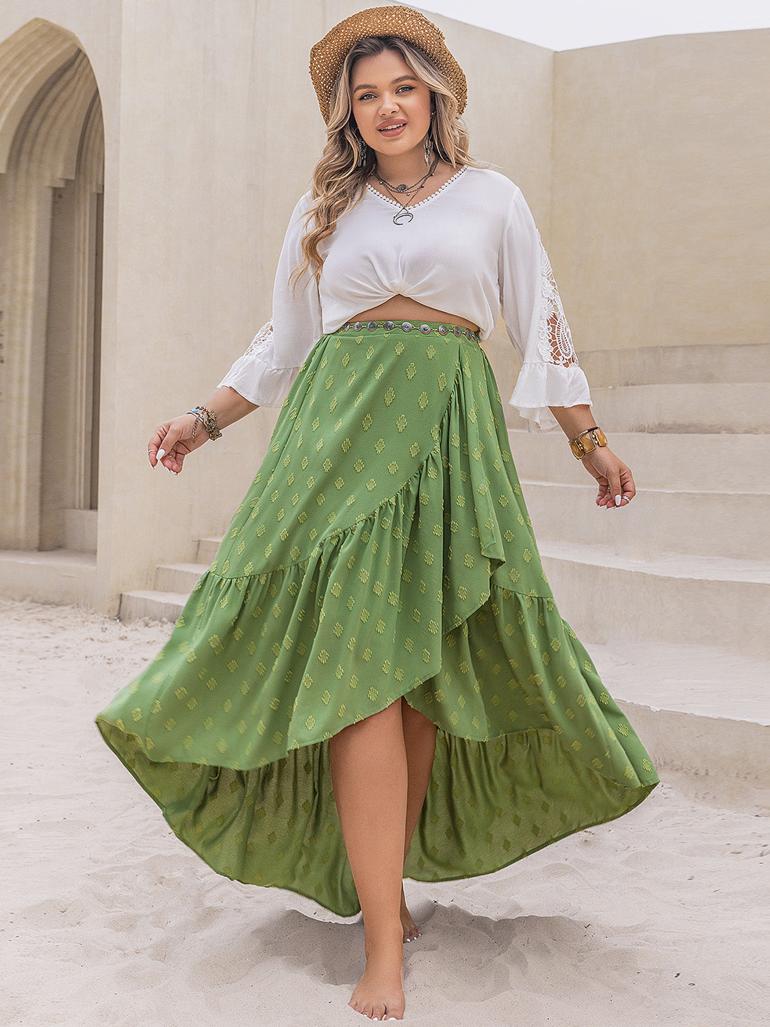 Plus Size High-Low Skirt  