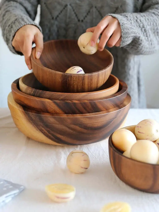 Acacia wooden bowl wooden tableware “Size Measured in CM”