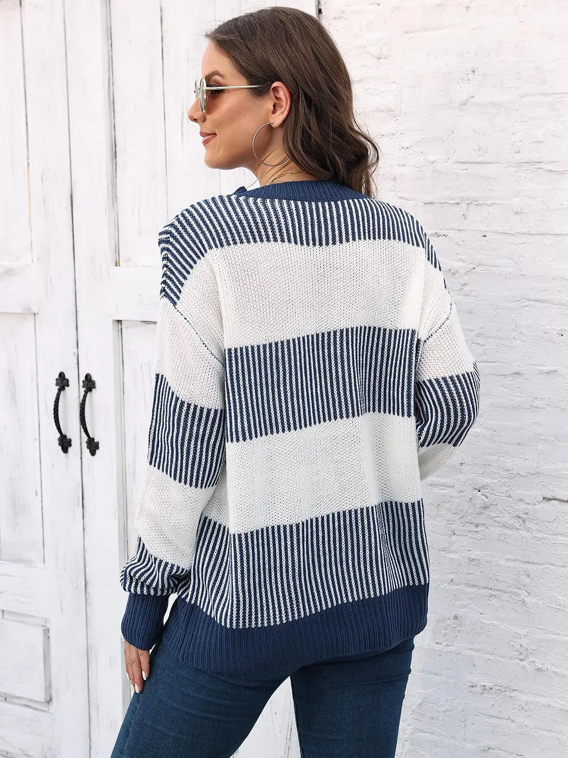 Full Size Round Neck Drop Shoulder Sweater  