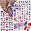 8Pcs 4th of July USA Independence Day Nail Art Stickers US UK National Flags Pattern Patriotic Theme DIY Manicure Decoration