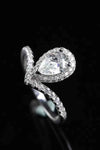 2 Carat Moissanite Teardrop Ring