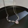 Crystal Heart Necklace for Women Girls New Trend