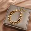 316L Stainless Steel Fashion Link Chain Bangle Charm Bracelets for Women