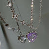 Crystal Heart Necklace for Women Girls New Trend