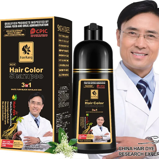 Instant Coloring Shampoo 3 In 1 Natural Black Color for Men Women Hair Dye Herbal Brown Hair Dye Hair Dye Shampoo Appliances Factory Store