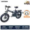 DEEPOWER G20Pro 2000W Best Electric Folding Black Bike, 36MPH, 20" Wheel With Phone Holder