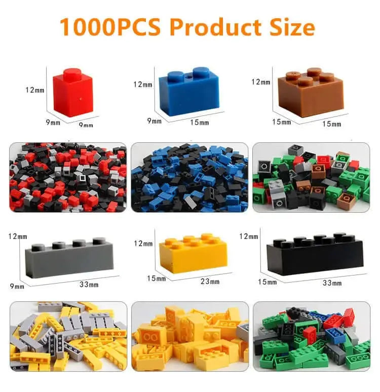 1000 Pieces DIY Creative Building Blocks Bulk Sets City Classic Bricks