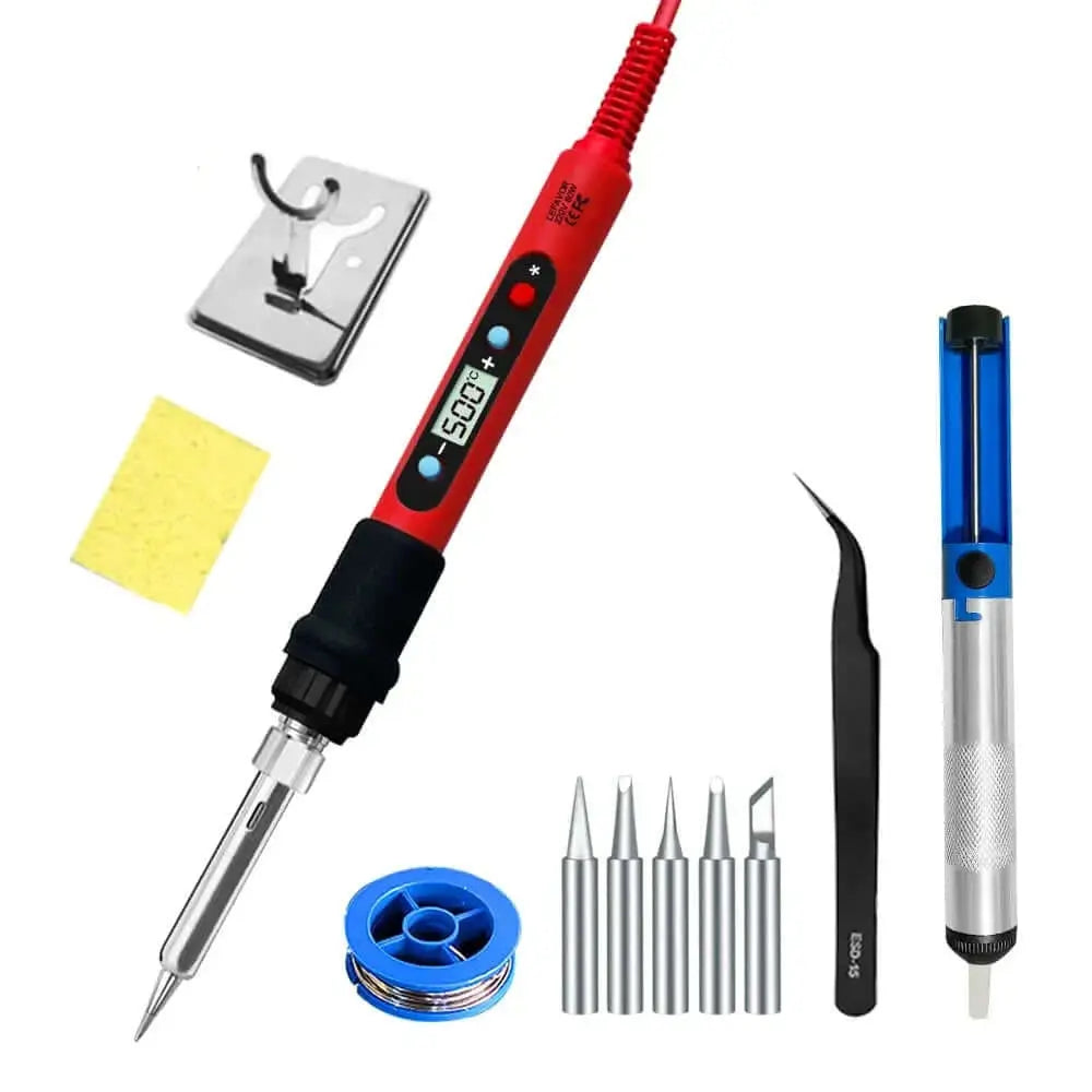 80W Soldering iron kit adjustable temperature LCD solder welding tools